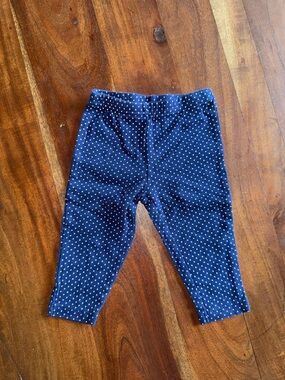 Carter's Navy Leggings‎ with White Polka Dots